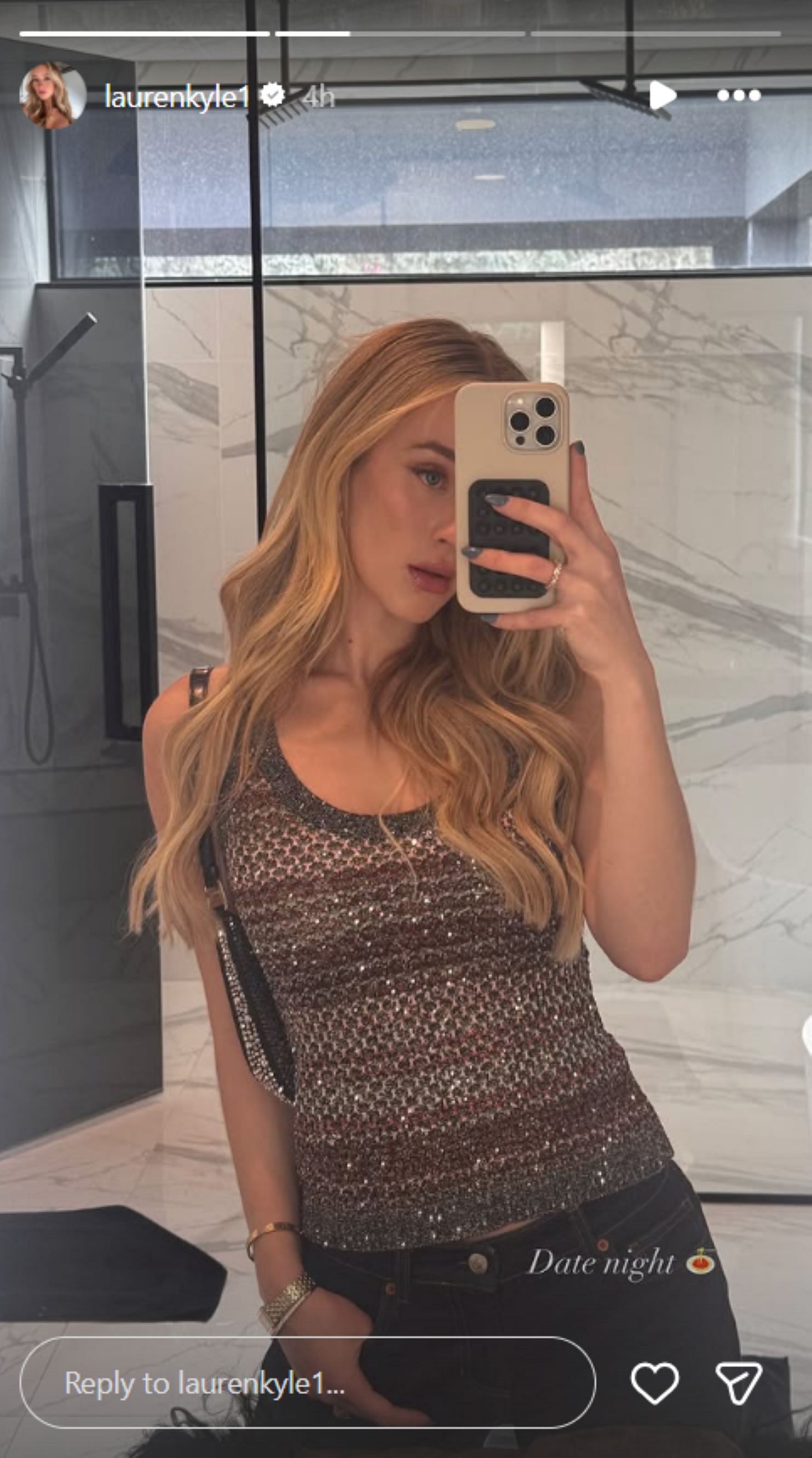 Connor McDavid's wife Lauren Kyle Instagram story - Credit - @ laurenkyle1
